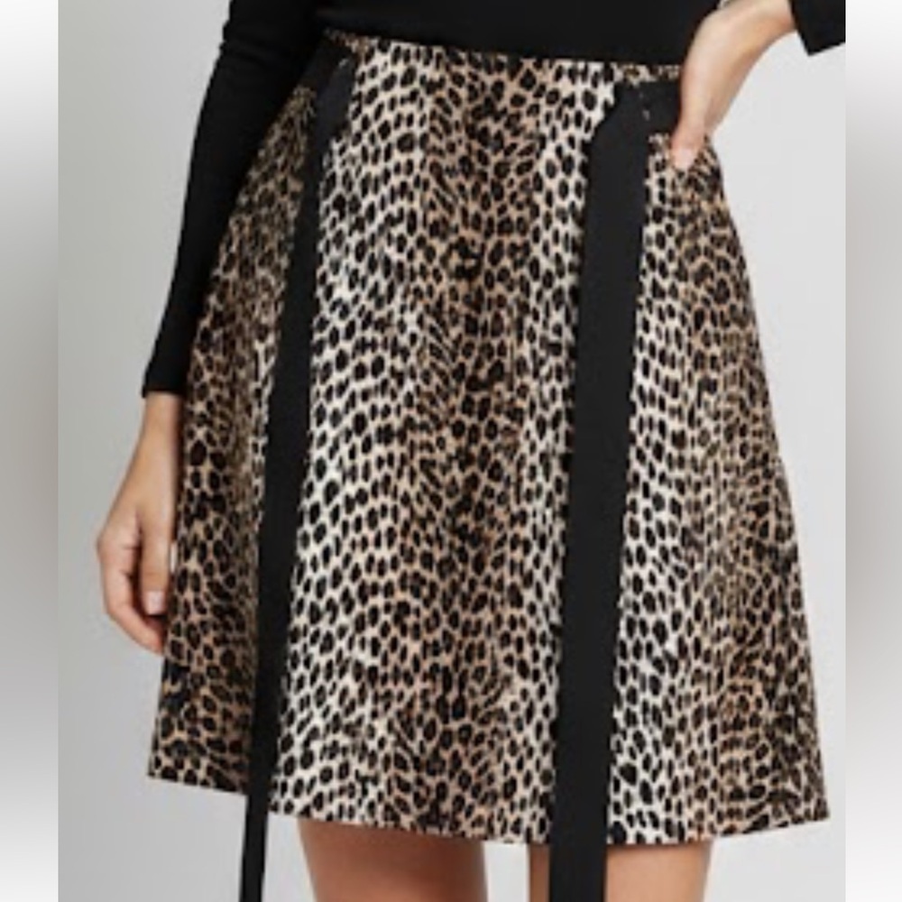 White House/Black Market Chic Animal Print A-Line Skirt View 2